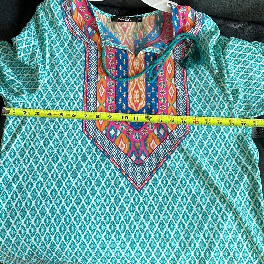 Urban CoCo Tunic Mini Dress Size XL Multicolored BohoStyle Ethnic Inspired Print - Picture 11 of 12